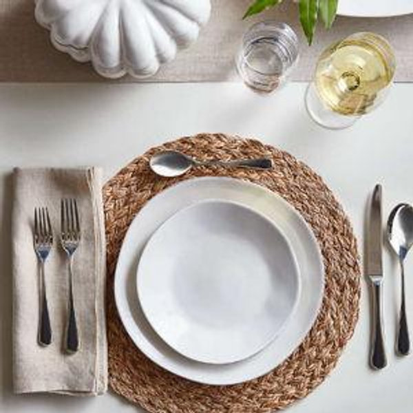 Marin White Stoneware Dinner Plate Set of 8