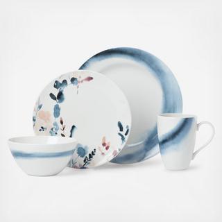 Smoky Bloom 4-piece Place Setting, Service for 1