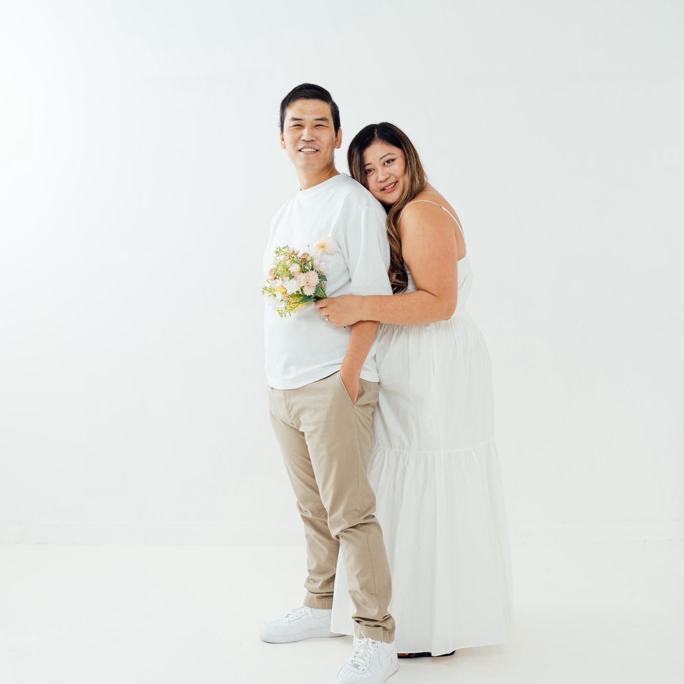 Making him take cheesy but cute studio photos for our 2nd anniversary!