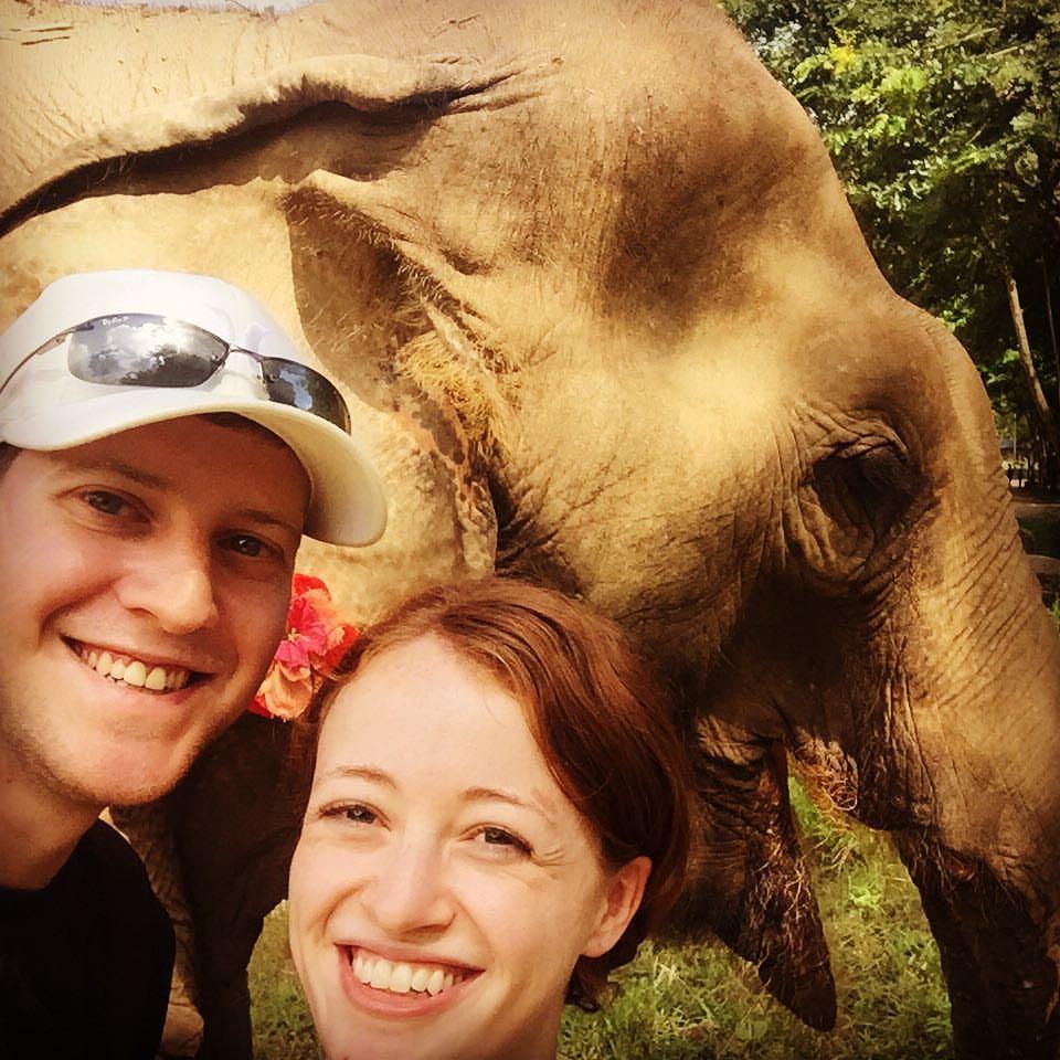 October 2015 - Our first (but amazingly not last) #elfieselfie in Thailand at an elephant sanctuary
