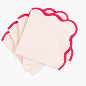 Scallop Edge Napkin - set of 4 - Pink & Azalea