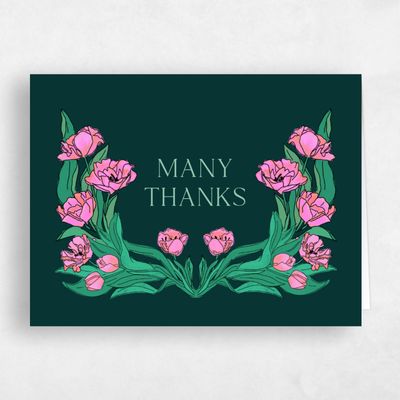 Dark Emerald, Green Wedding Thank You - Willmore Landscape