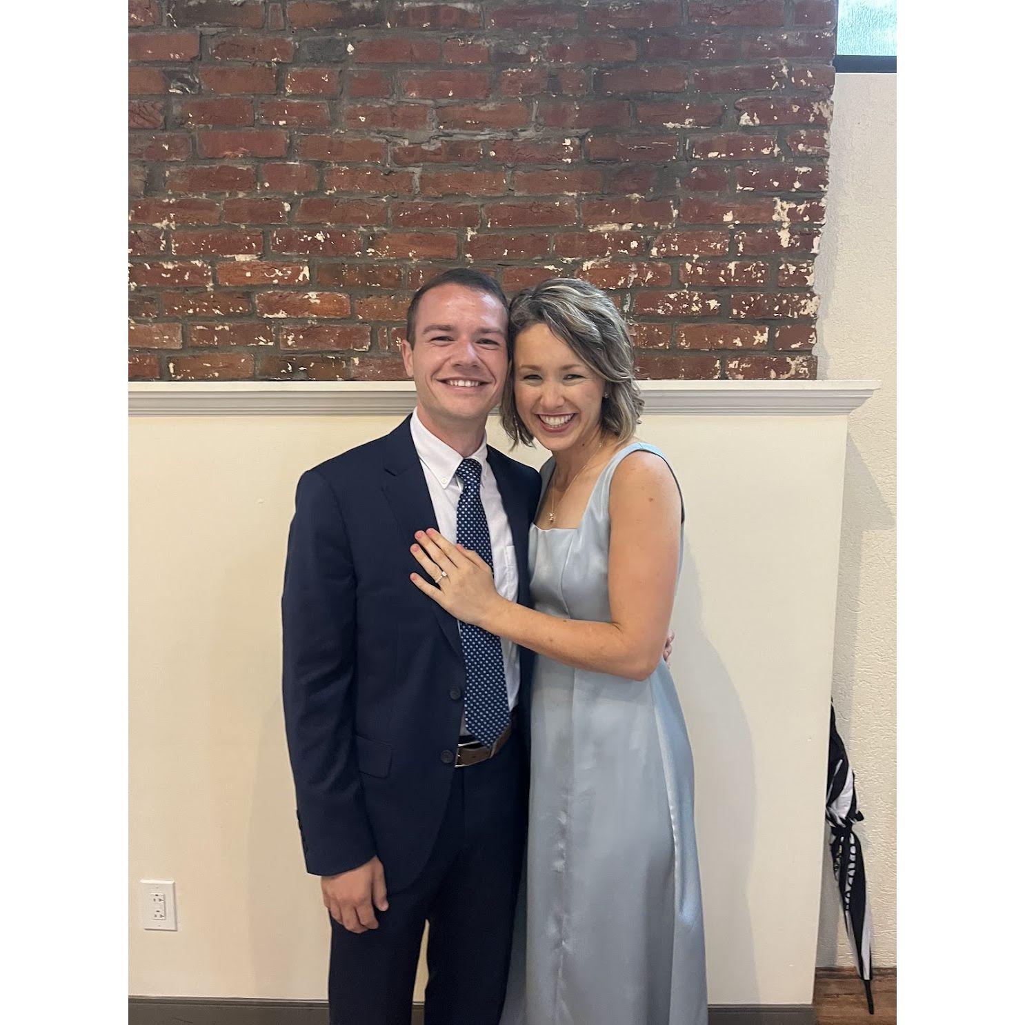At Monica's wedding
