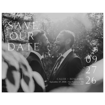 White Wedding Digital Save the Date - Merick Photo