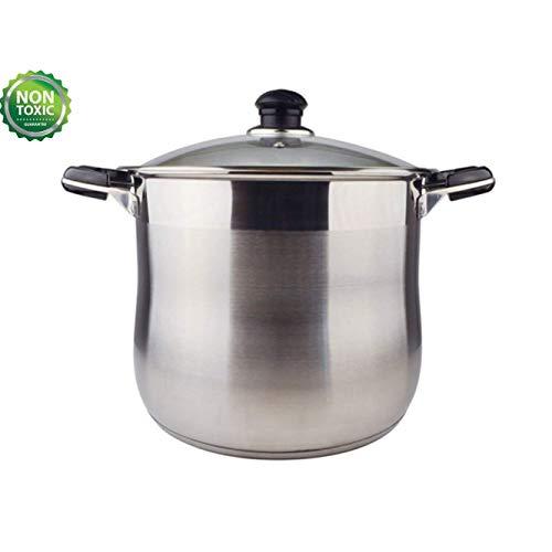 20 Quart Commercial Grade Stainless Steel High Stockpot/Non-Toxic Cookware/Dishwasher Safe Heavy-Duty [Encapsulated Bottom For Efficient Heat Distribution]