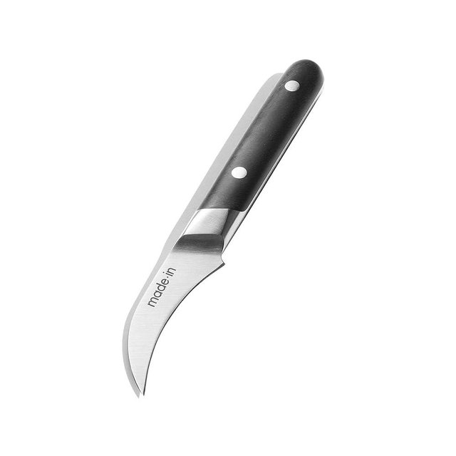 Made In Cookware | 3" Bird's Beak Paring Knife | Crafted in France | Full Tang With Truffle Black Handle