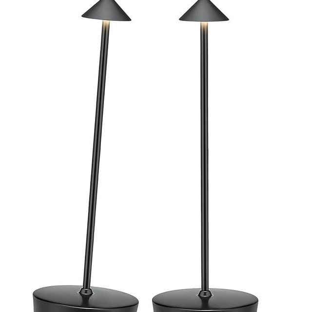 XMINKDZA Cordless Led Table Desk Lamp 2 Pack, 7000mAh Battery Outdoor Table Light Waterproof for Restaurant Patio Camping Home Decor, USB-A Output, Brightness Memory, Dimmable