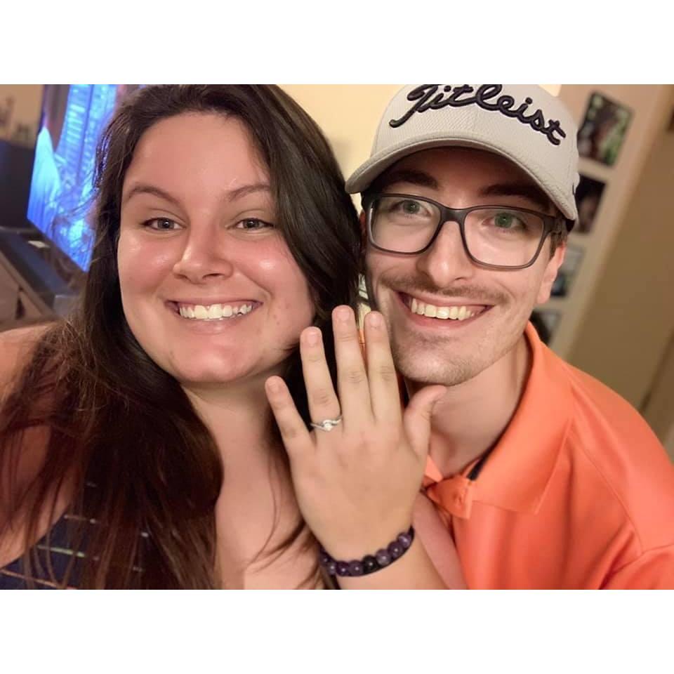 Our first selfie together after getting engaged!