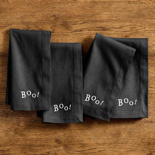 Halloween Sentiment Boo Napkins, Set of 4 - Multi
