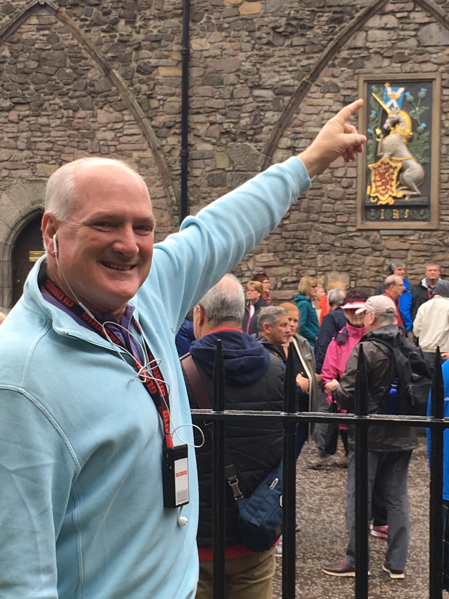 Keith pointing to a unicorn, which is Karen's sign to him when he gets too gushy!