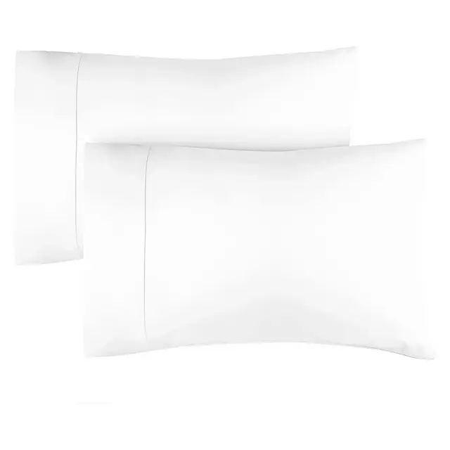 CGK Linens 400 Thread Count 100% Cotton Pillowcase Set of 2 - Soft Sateen Pillow Covers in White, Size Queen