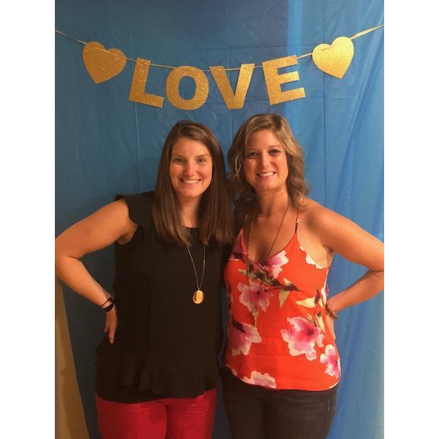 Katie and Lindsey in the summer.