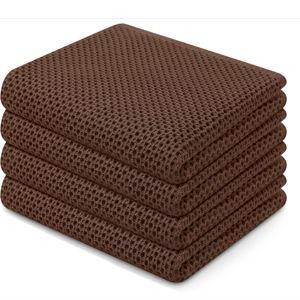Cotton Waffle Weave Kitchen Dish Towels 4-Pack, Coffee
