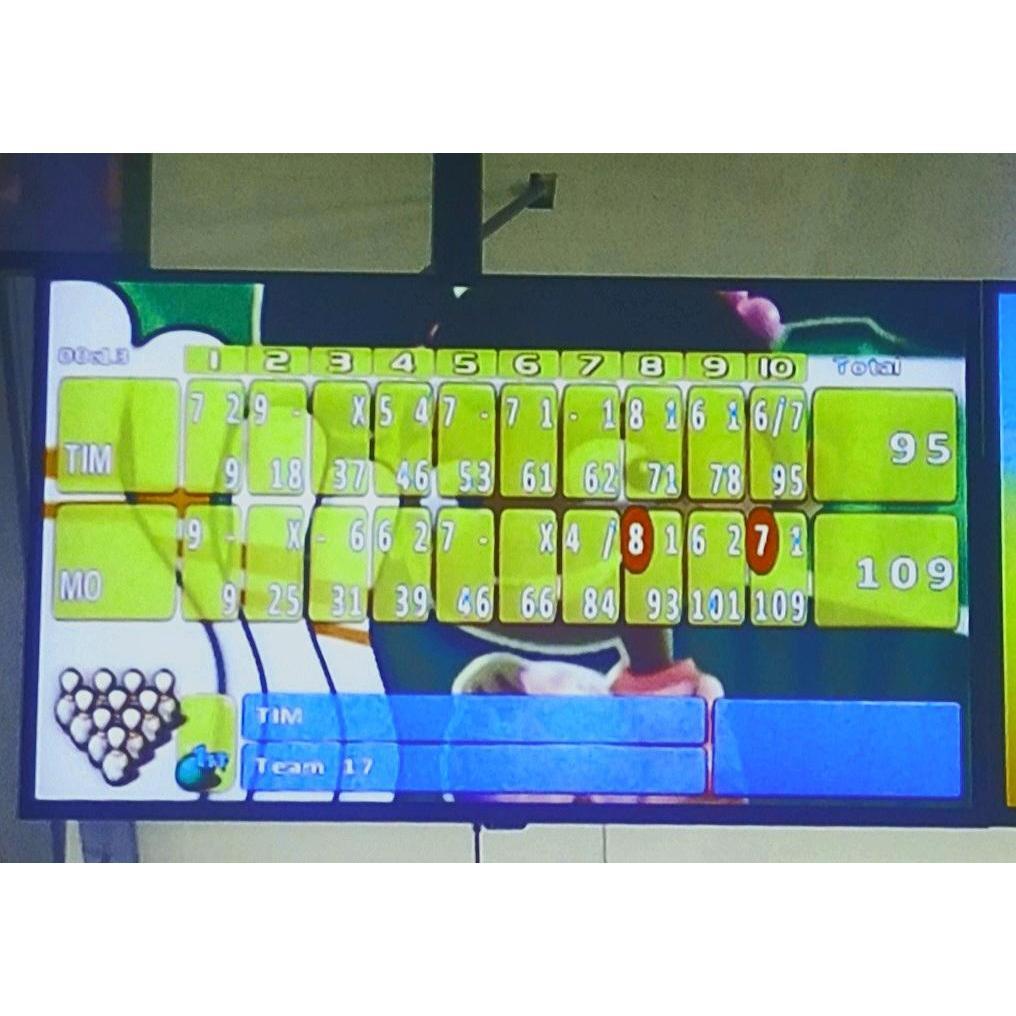 …earlier that day she owned me at the bowling alley and from that day she's owned my heart ever since.