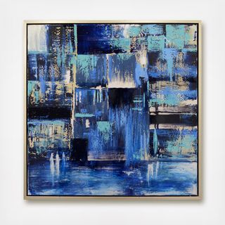 Indigo Framed Canvas Art