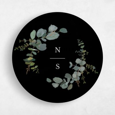 Black Wedding Sticker - Verde