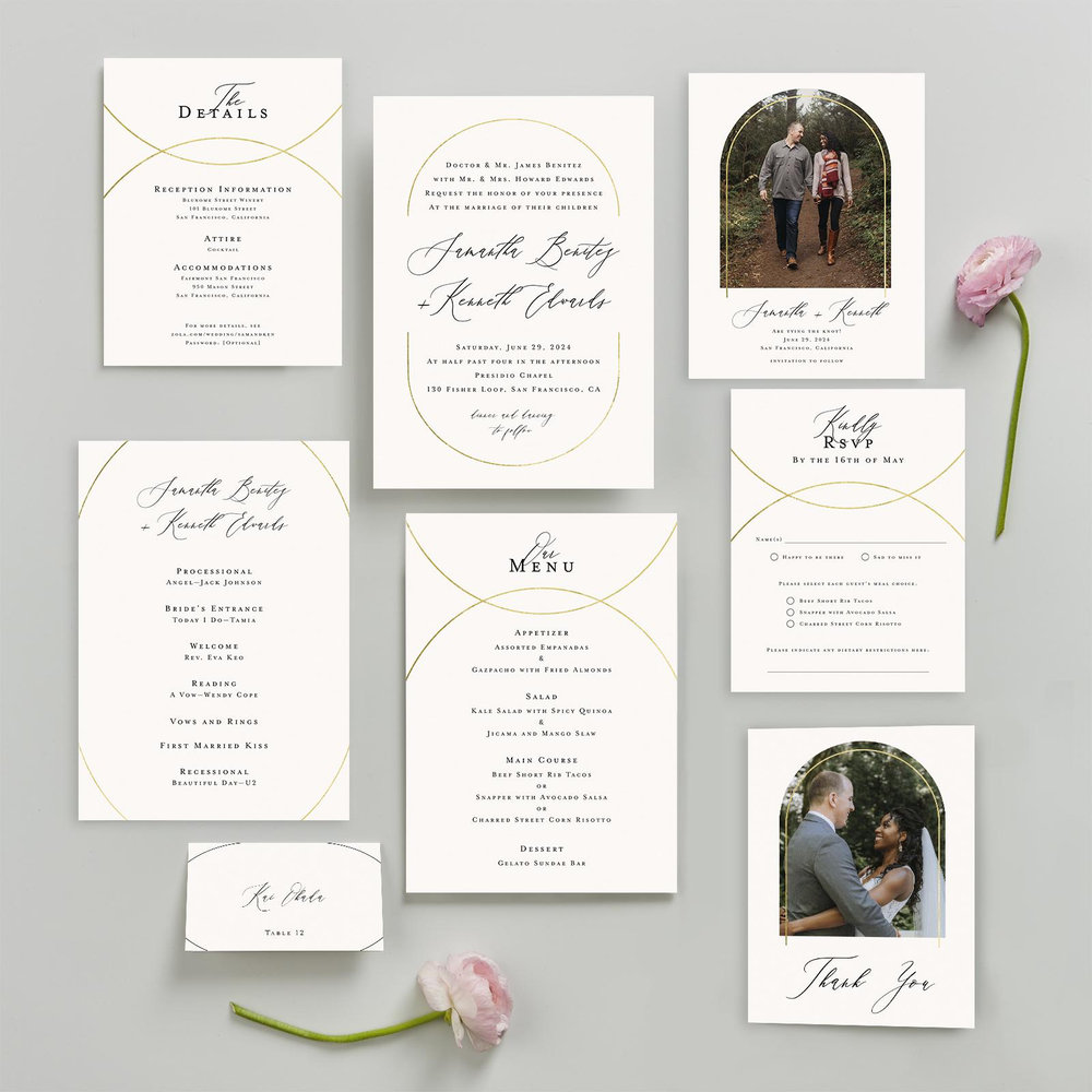 Paltz Foil | Off-White | Zola Wedding Enclosure Cards