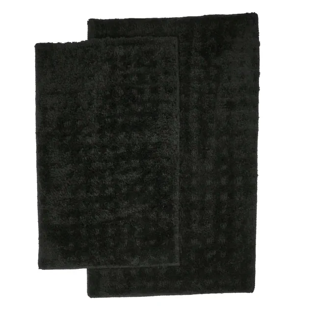 The Lakeside Collection Homewear Soft Sensations Waffle Bath Set with Non-Skid Backing, 2-Pc. - Black