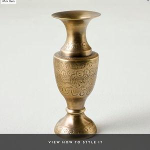 Magnolia: Etched Brass Bud Vase Large