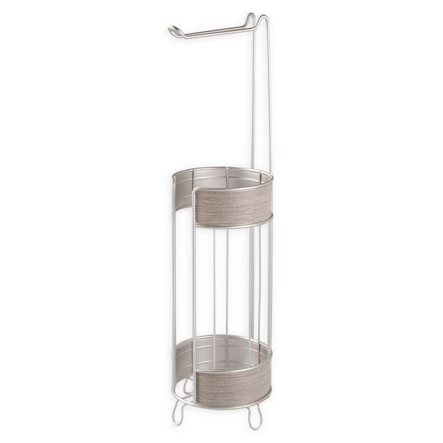 iDesign® RealWood Toilet Tissue Roll Reserve Plus in Satin/Gray