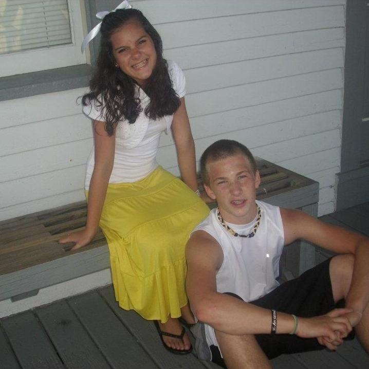 He swears I was rubbing his back in this picture...