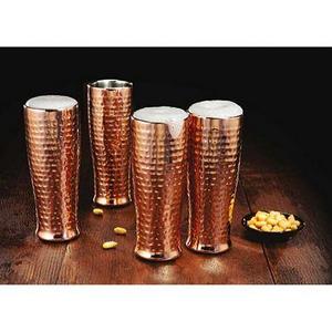 Member's Mark 20 oz Double Walled Hammered Pilsner, Set of 4 (Assorted Finishes)
