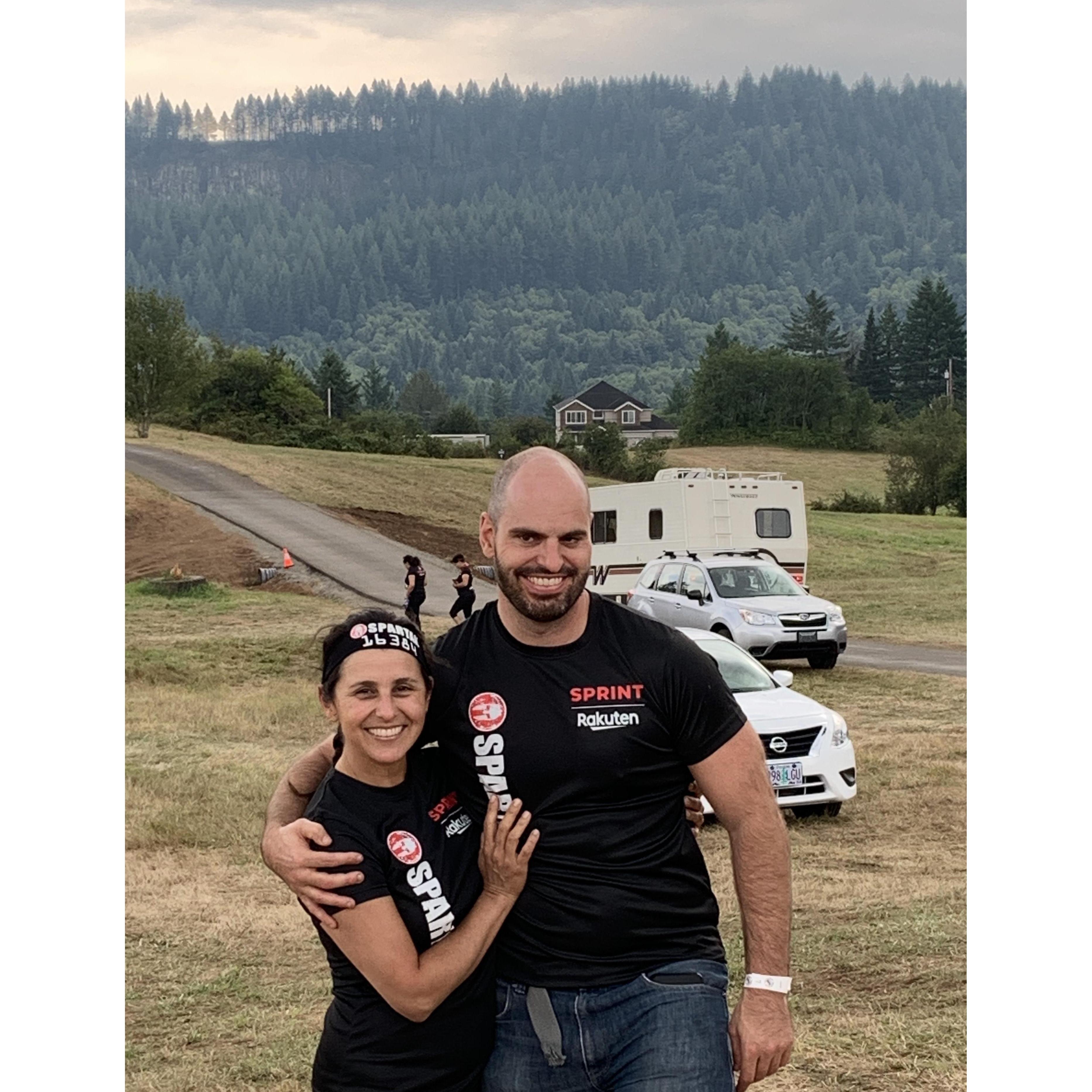 First Spartan race together in Washougal, WA