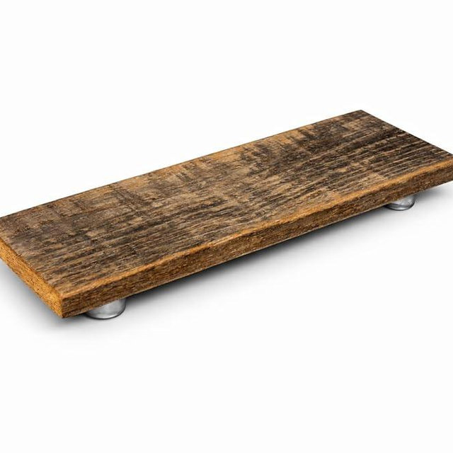Rustic Revival | Barnwood Soap Tray Wood Counter Top Riser Pedestal Rustic Reclaimed Wood Soap Stand for Kitchen, Bathroom, Soaps, Essential Oils, Incense, and More! (3.5x10 inch Tray)