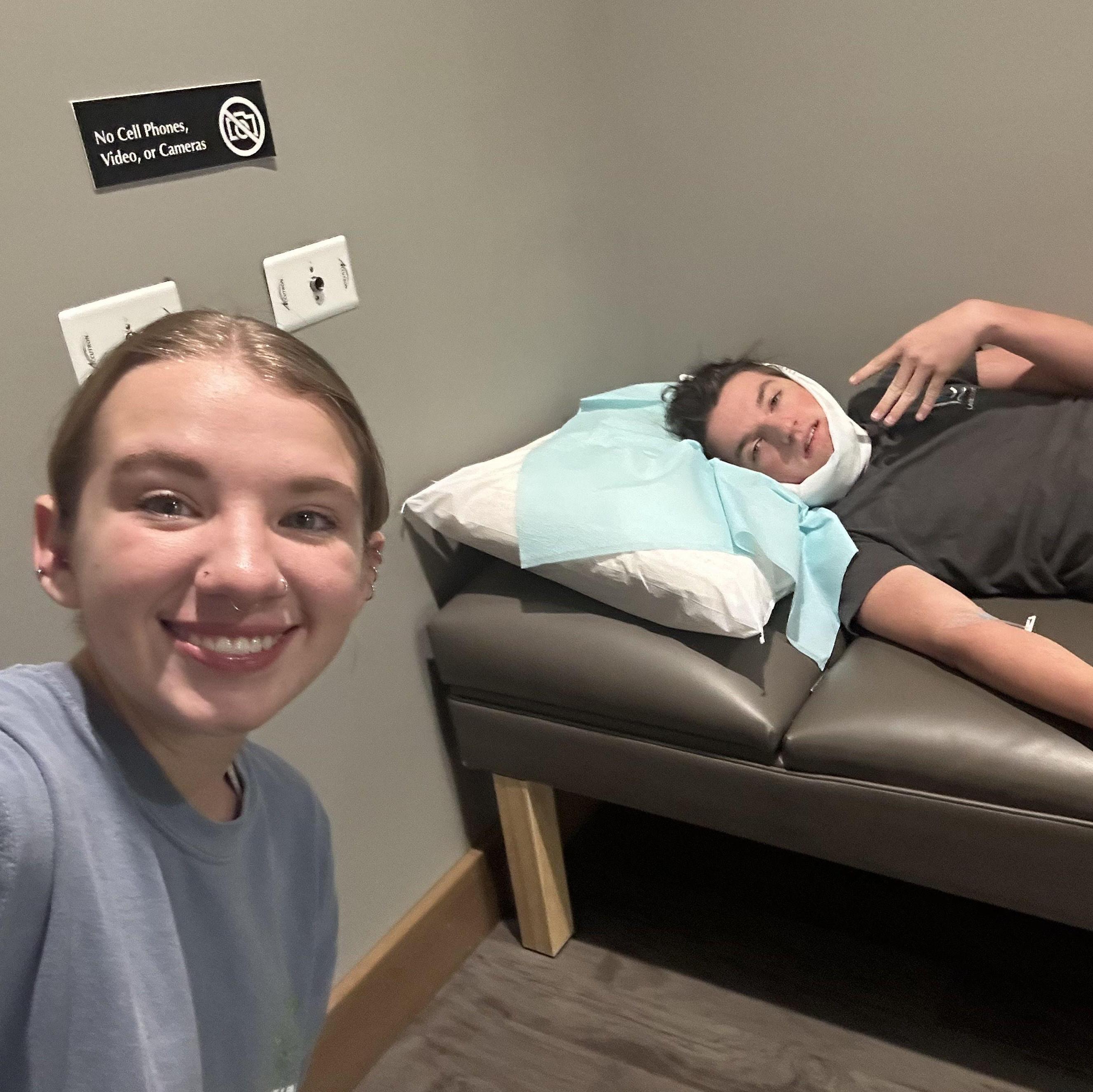 Drew after getting his wisdom teeth out