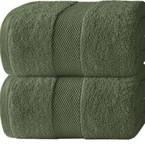 Forest Green Classic Luxury Soft Bath Sheet Towels - 650 GSM Cotton Luxury Bath Towels Extra Large 35x70 | Highly Absorbent and Quick Dry | Hotel Quality Extra Large Bath Towels Oversized, Dark Green, 2 Pack