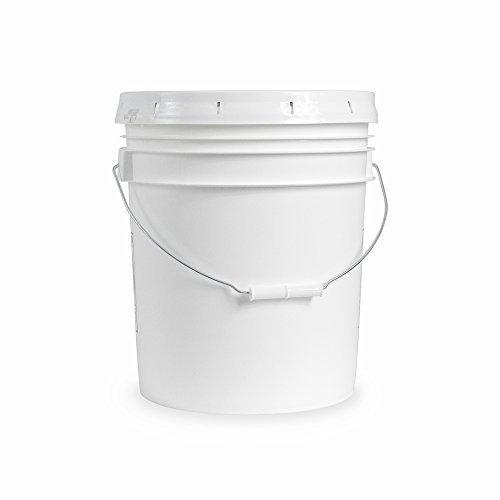 Living Whole Foods 5 Gallon White Bucket & Lid - Set of 3 - Durable 90 Mil All Purpose Pail - Food Grade - Contains No BPA Plastic