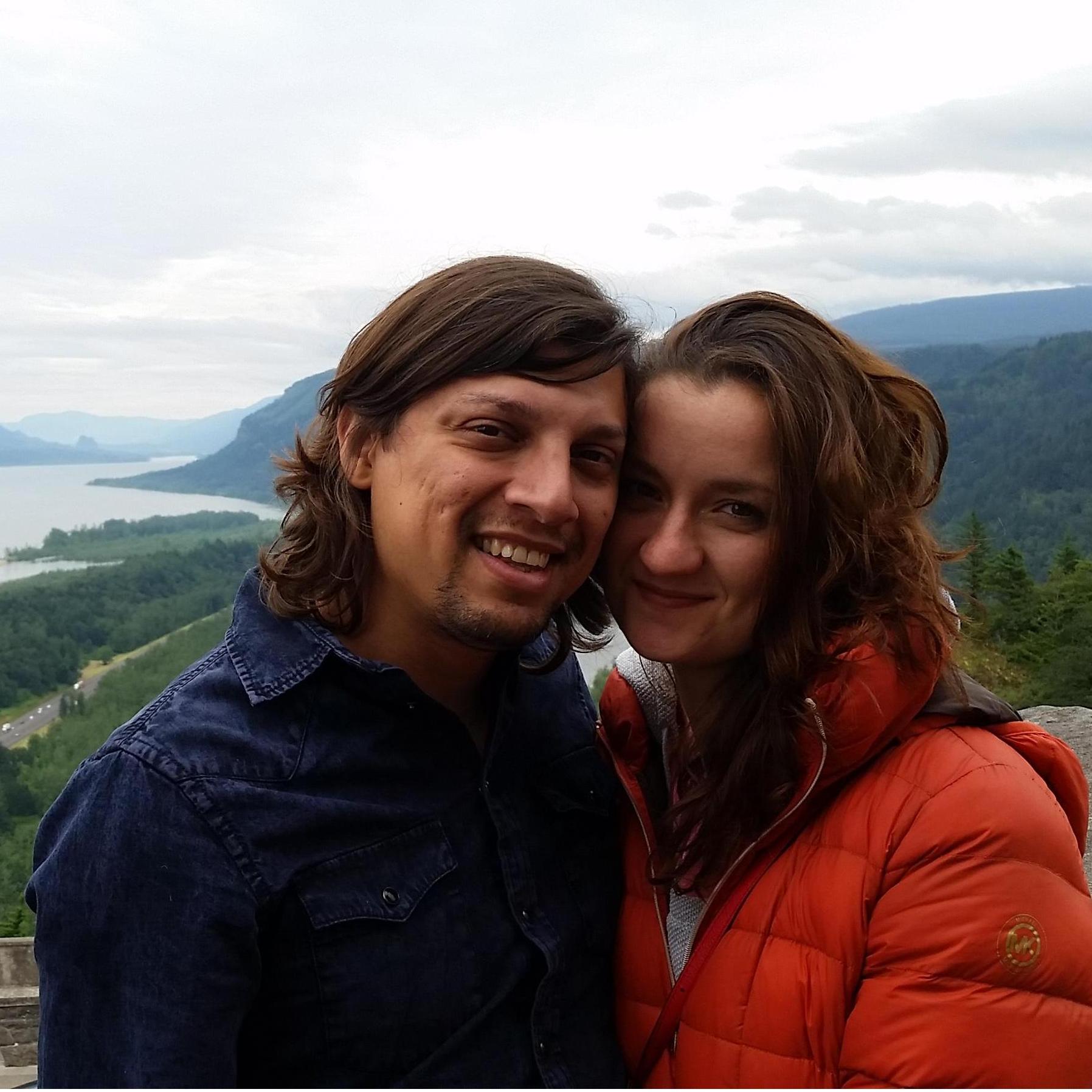 By the Vista House Observatory, overlooking Columbia River gorge.