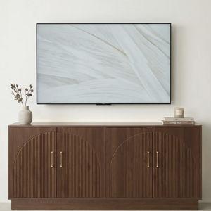 65" Mid-Century Modern TV Stand with Storage, Media Console Fits TVs up to 75", Walnut Brown - Walnut