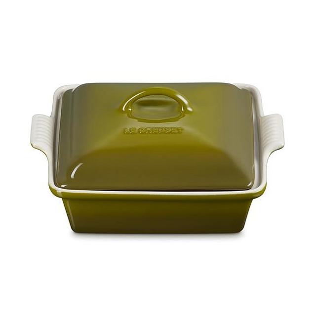 Le Creuset Stoneware Heritage Shallow Square Casserole​, 2qt. (9"), Olive