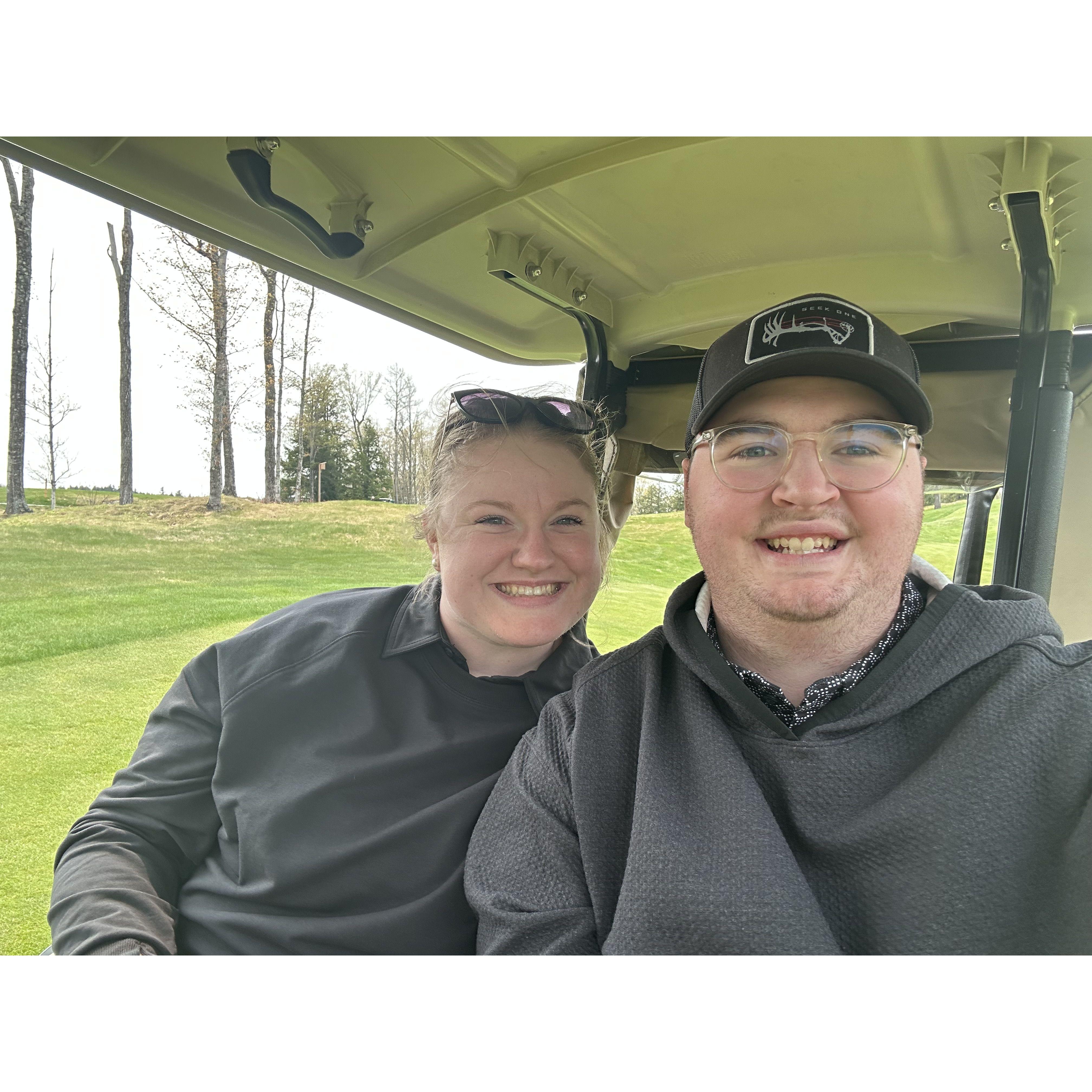 Colin golfing Greywalls Golf Course