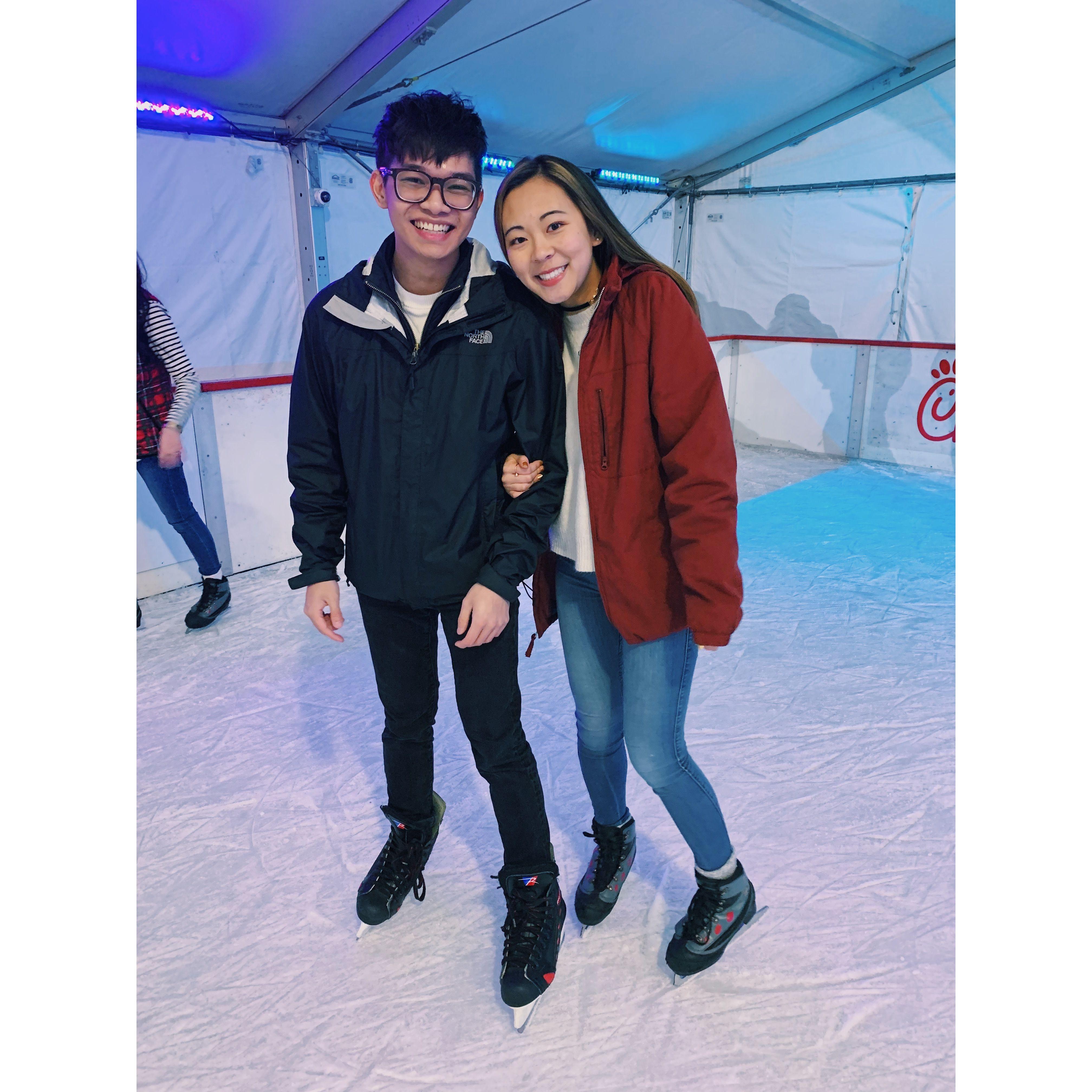 Ice skating at the Memphis Zoo! We both found out this was not our forte