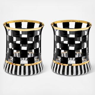 Carnival Black Tumbler Glass, Set of 2