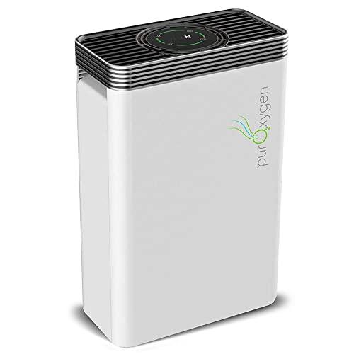 PURO²XYGEN P500 - High Performance Air Purifier for Home, Up to 550 sq ft Large Room HEPA Air Cleaner, 6-Stage Purification System for Mold, Dust, Pet Dander, Smoke, Low Noise, Night Light