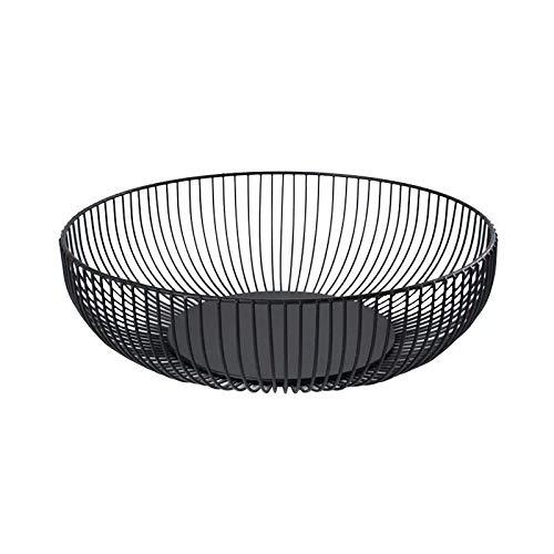 FanDuo Metal Wire Fruit Basket - Kitchen Countertop Fruit Bowl Vegetable Holder Decorative Stand for Bread, Snacks, Households Items Storage, Black