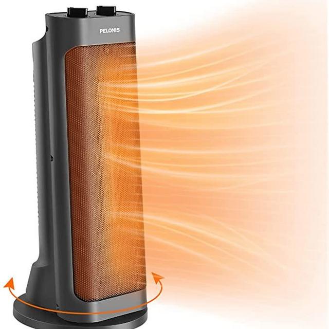 1500W Fast Heating Space Heater, Programmable Thermostat, Easy Control, Widespread Oscillation, Over Heating & Tip-over Switch Protection, 7.72 x 7.72 x 17.76 Inches, Gray