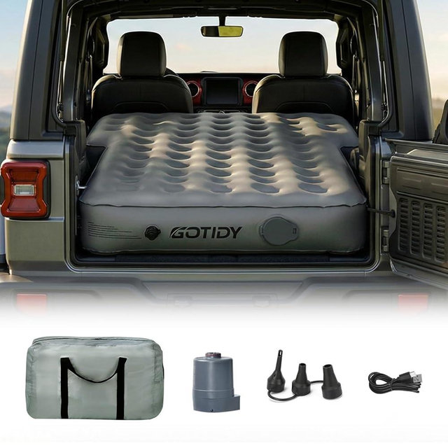 GOTIDY SUV Air Mattress, Comfortable Fabric Texture Car Air Mattress, Customized for Jeep Wrangler JL/JK, Ford Bronco,Subaru Forester, Fit for Large and Mid-Size SUV, Jeep Air Mattress Car Trip