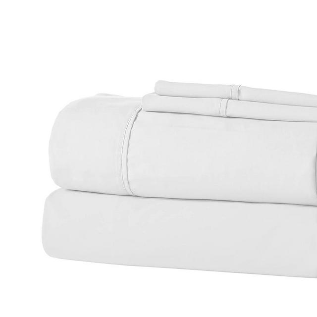 Modern Threads Soft Microfiber Solid Sheets - Luxurious Microfiber Bed Sheets - Includes Flat Sheet, Fitted Sheet with Deep Pockets, & Pillowcases White Queen