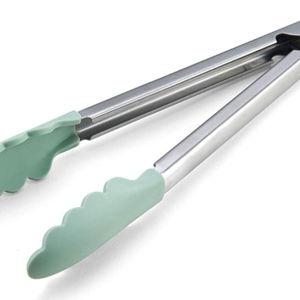 KitchenAid Gourmet Silicone-Tipped Stainless Steel Tongs, 12 Inch, Pistachio
