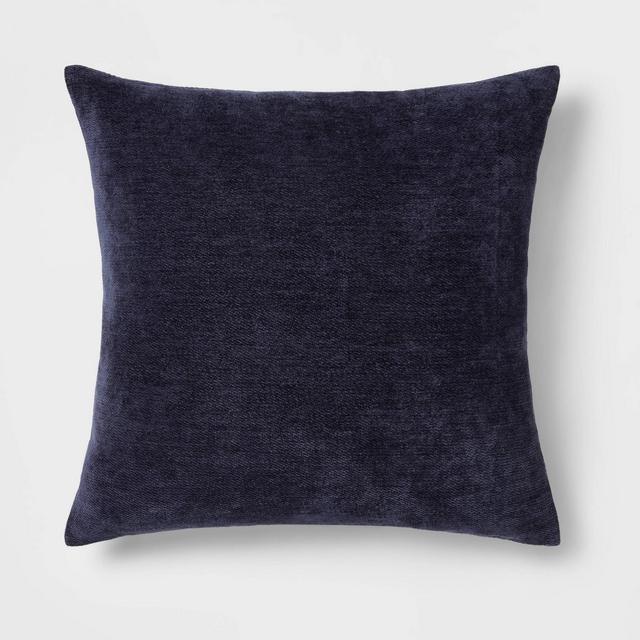 Oversized Chenille Square Throw Pillow Navy - Threshold™