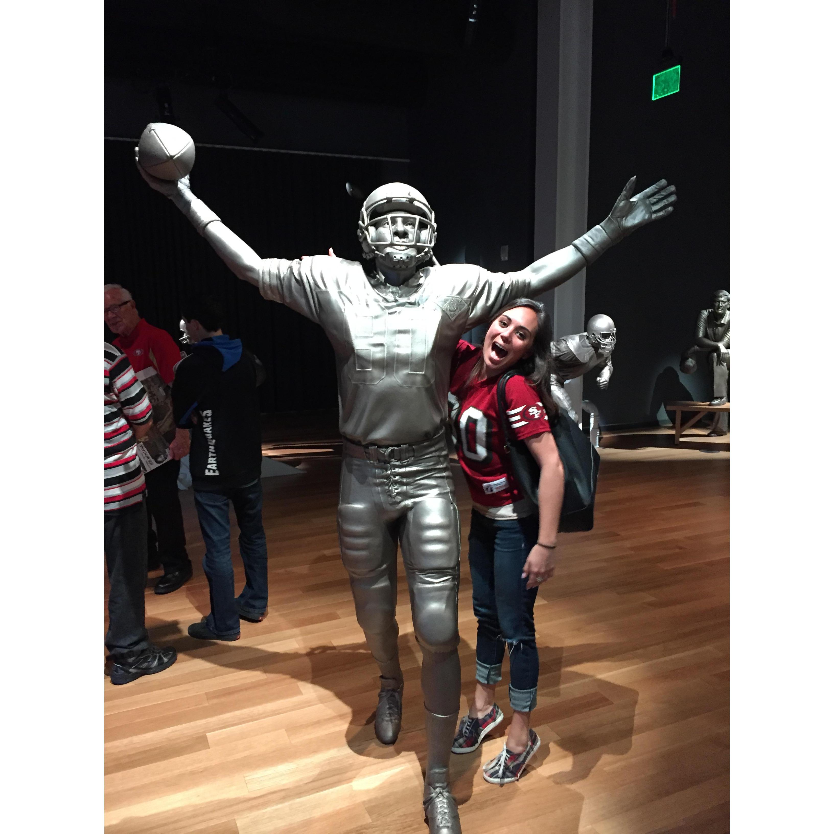 Alyssa on there first date, totally stocked to meet Jerry Rice