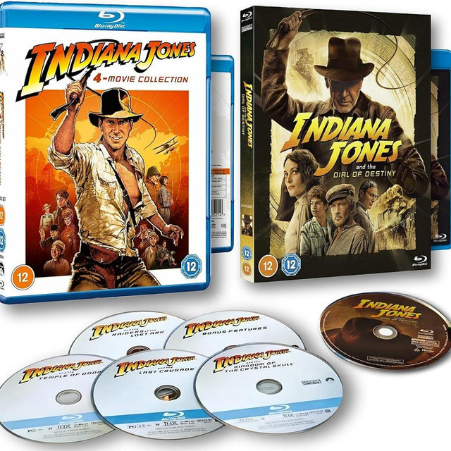 Indiana Jones: Complete Collection (5-Film set) Raiders of the Lost Ark / Temple of Doom / Last Crusade / Kingdom of the Crystal Skull / Dial of Destiny) [Blu-ray] [Region Free]