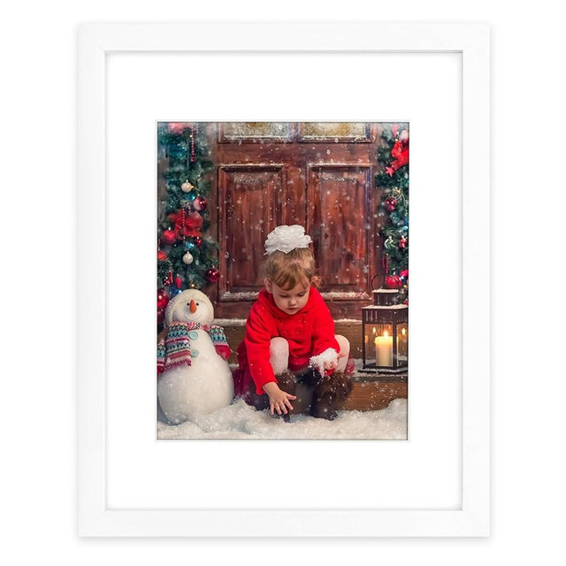 Golden State Art, 11x14 White Picture Frame, Wood Frame And Tempered Glass, Display for 8x10 Picture with Mat or 11x14 picture without Mat Wall Display, 1 Pack