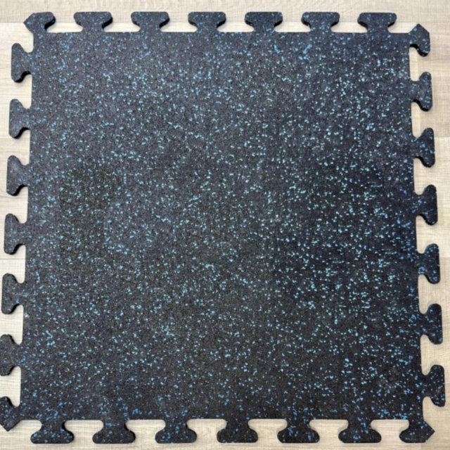 American Floor Mats Fit Lock Rubber Tiles 10% Blue Tile: 3/8” Thick - 2’x2’
