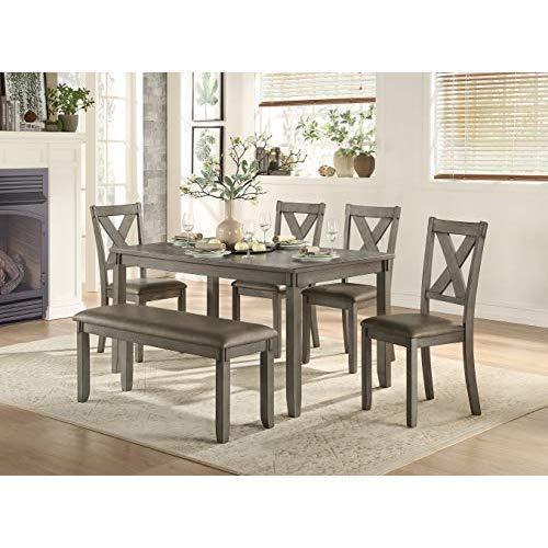 Homelegance 6-Piece Pack Dinette Set, Gray