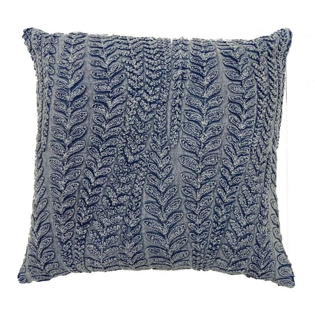 Bee & Willow™ Home Embroidered Leaf Acid Square Throw Pillow in Blue